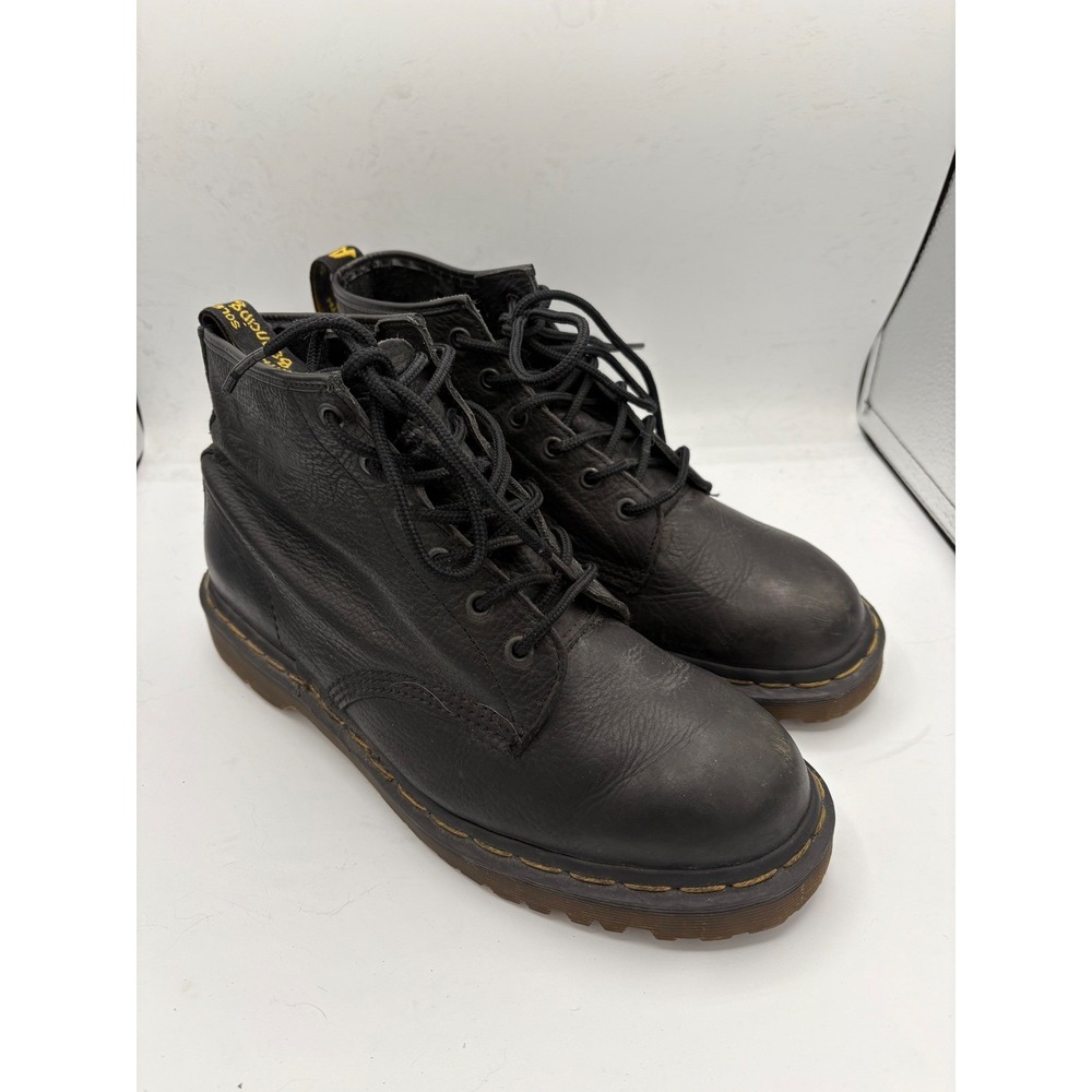 Dr Martens Black Leather Lace Up Ankle Boots Made in England women's 8 - Picture 2 of 10